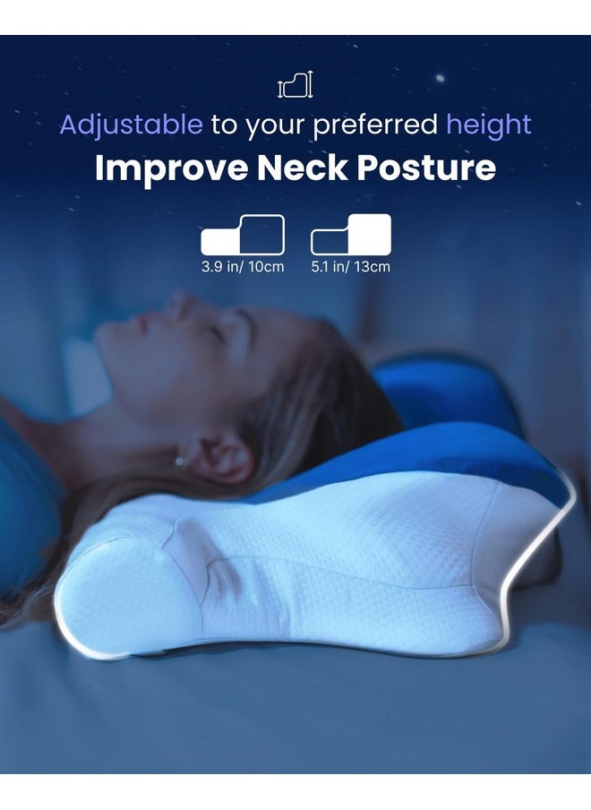 RENPHO RENPHO Ultra Pain Relief Neck Pillow, Ergonomic Contour Memory Form Pillow for Side Back Stomach Sleeper with 2 Cooling Pillowcases, Orthopedic Cervical Pillow for Adult  - Image 1