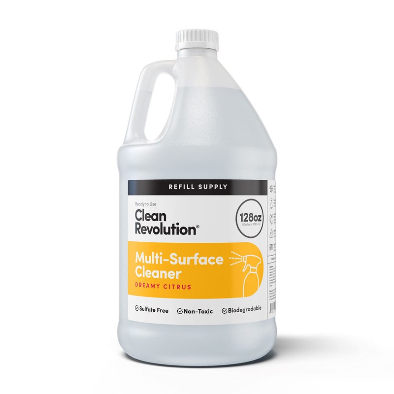 Clean Revolution Multi Surface Cleaner Refill Supply  Non-Toxic  Eco-Friendly & Plant-Based  Ready to Use  Dreamy Citrus  128 Fl Oz (1 Gallon) - Image 1