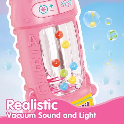  FS FS Kids Vacuum Toy That Really Works with Lights Sounds Pretend Play Toy Vacuum for Toddlers 13 Toddler Vacuum Toys for Ages 18M Girls Cleaning Toy with BallPopping Pink - Image 5