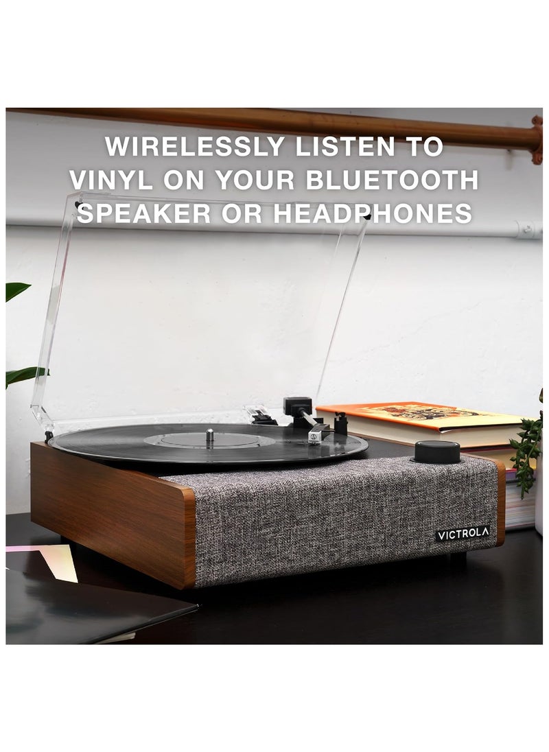 VICTROLA Victrola Eastwood II Record Player, Walnut Finish Turntable with Speakers, Bluetooth 5.1 and Vinyl Stream Technology, Vintage Style 3-Speed Vinyl Player, Audio Technica AT-3600LA Cartridge  - Image 3
