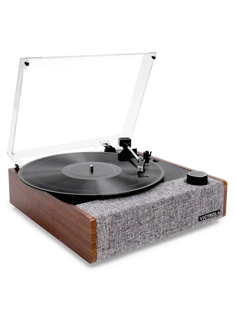 VICTROLA Victrola Eastwood II Record Player, Walnut Finish Turntable with Speakers, Bluetooth 5.1 and Vinyl Stream Technology, Vintage Style 3-Speed Vinyl Player, Audio Technica AT-3600LA Cartridge  - Image 1