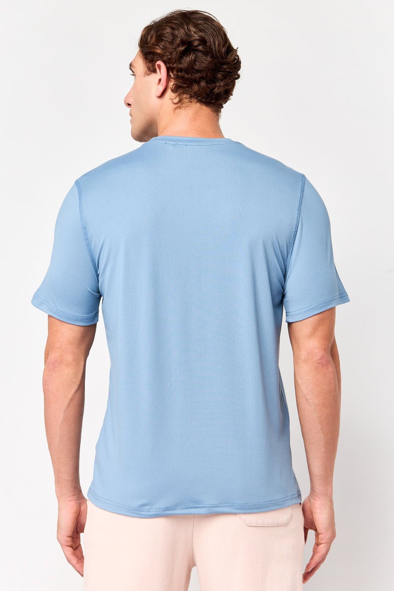 MOTION Men Sportswear Fit Short Sleeve Training T-Shirt, Pastel Blue - Image 4