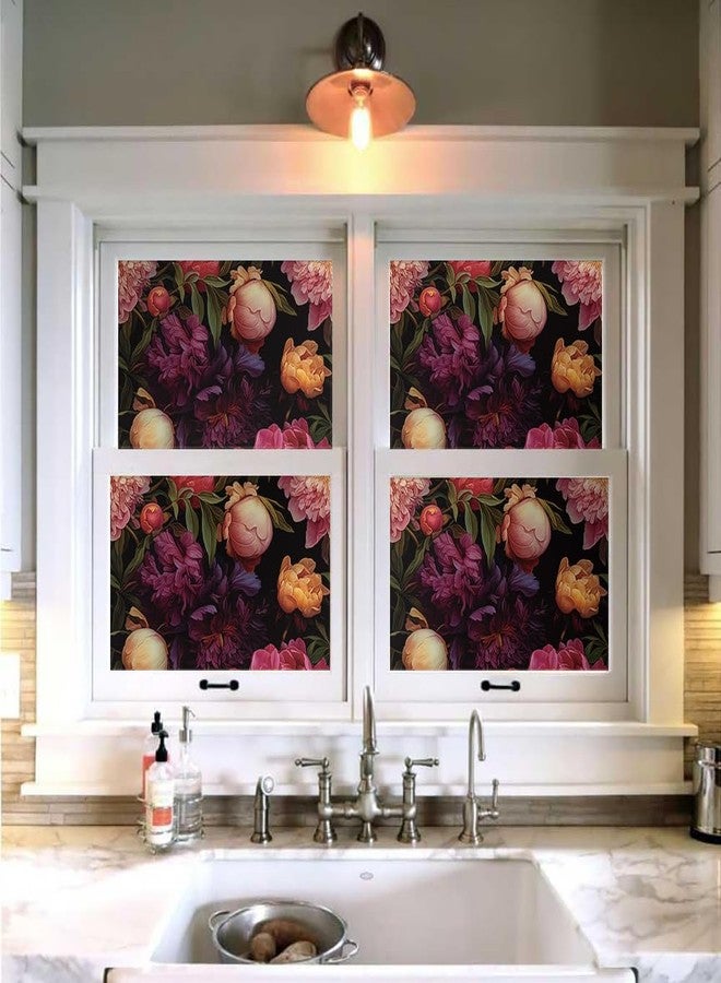 MuralPeel ورق جدران MuralPeel بتصميم زهور الفاوانيا الوردية العتيقة، متوفر بألوان الوردي والبنفسجي والأصفر، سهل اللصق والإزالة، ورق لاصق مناسب لغرف النوم والخزائن، مثالي للمستأجرين - Image 4