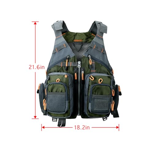 Obcursco Fly Fishing Vest Pack Adjustable for Men and Women with Breathable Mesh, Trout Fishing Gear, for Outdoors Stream Fishing (Army Green) - Image 5