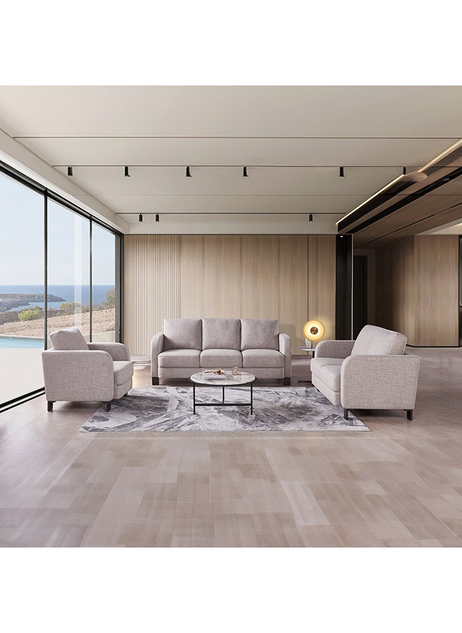 Home Box - Neptune 3-Seater Beige Fabric Sofa 91 x 94 x 204 cm - Image 1