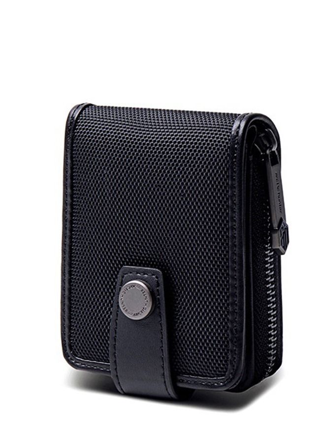 ARCTIC HUNTER ARCTIC HUNTER BALLISTIC NYLON CARD HOLDER 12 SLOTS WATER RESISTANT COIN COMPARTMENT WITH ZIPPER WALLET PURSE FASHION Q0012 BLK  - Image 1