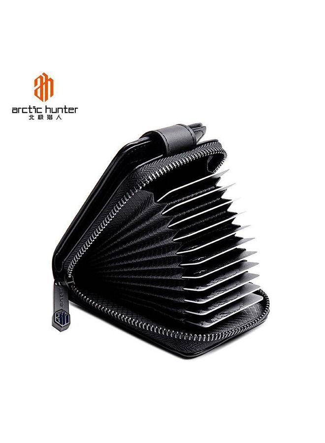 ARCTIC HUNTER ARCTIC HUNTER BALLISTIC NYLON CARD HOLDER 12 SLOTS WATER RESISTANT COIN COMPARTMENT WITH ZIPPER WALLET PURSE FASHION Q0012 BLK  - Image 5
