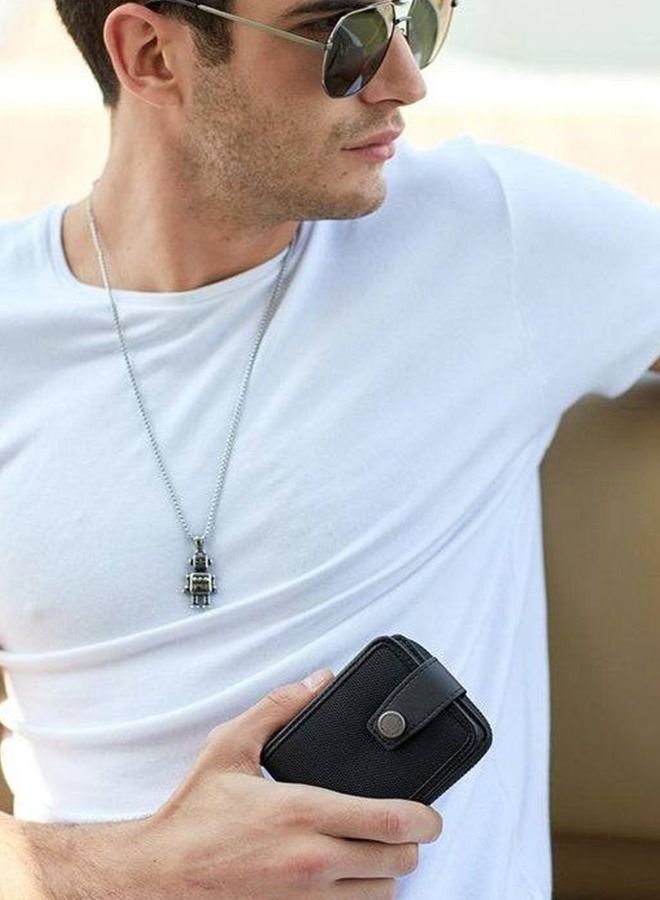 ARCTIC HUNTER ARCTIC HUNTER BALLISTIC NYLON CARD HOLDER 12 SLOTS WATER RESISTANT COIN COMPARTMENT WITH ZIPPER WALLET PURSE FASHION Q0012 BLK  - Image 2