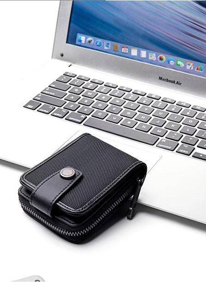 ARCTIC HUNTER ARCTIC HUNTER BALLISTIC NYLON CARD HOLDER 12 SLOTS WATER RESISTANT COIN COMPARTMENT WITH ZIPPER WALLET PURSE FASHION Q0012 BLK  - Image 3