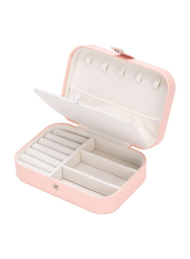 Korean-Style Jewelry Storage Box – Multi-Layer, Large Capacity Organizer for Rings, Earrings & Accessories – Perfect for Travel (Light Pink) - Image 4