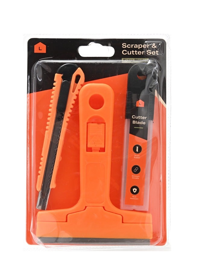 LAWAZIM Scraper and Cutter With Extra Blades Set -Heavy-Duty Scraper and Snap-off Utility Knife with Replaceable Blades -Multi-purpose Cutting Tools for DIY Home Improvement Crafting Household Repairs - Image 5