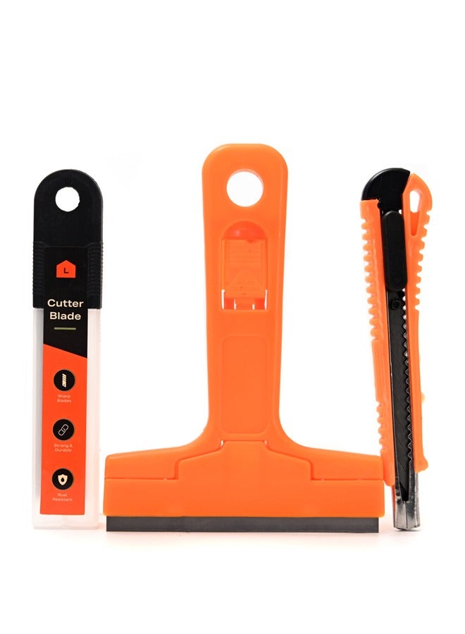 LAWAZIM Scraper and Cutter With Extra Blades Set -Heavy-Duty Scraper and Snap-off Utility Knife with Replaceable Blades -Multi-purpose Cutting Tools for DIY Home Improvement Crafting Household Repairs - Image 3
