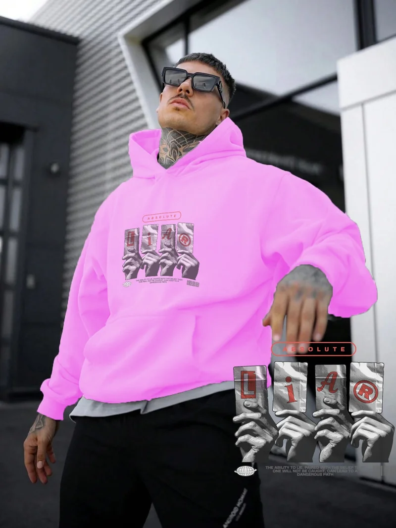 DogFish Women, Men Sweatshirt Oversize Absolute Liar Printed Thick Pink Lover Sweatshirt