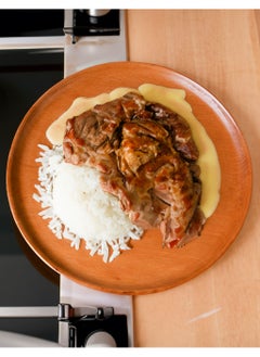 Round Wooden Plate Great for family-sized portions or special occasions 30 cm