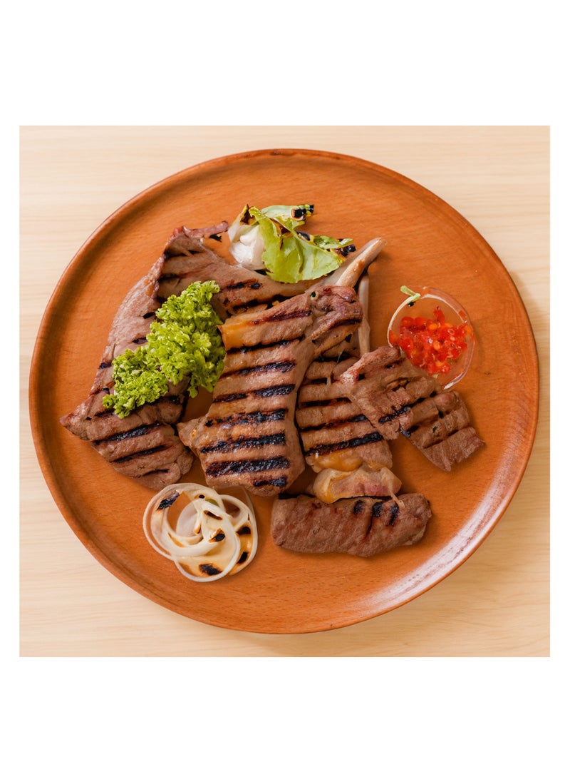 Generic - Round Wooden Plate Great for family-sized portions or special occasions 30 cm - Image 1