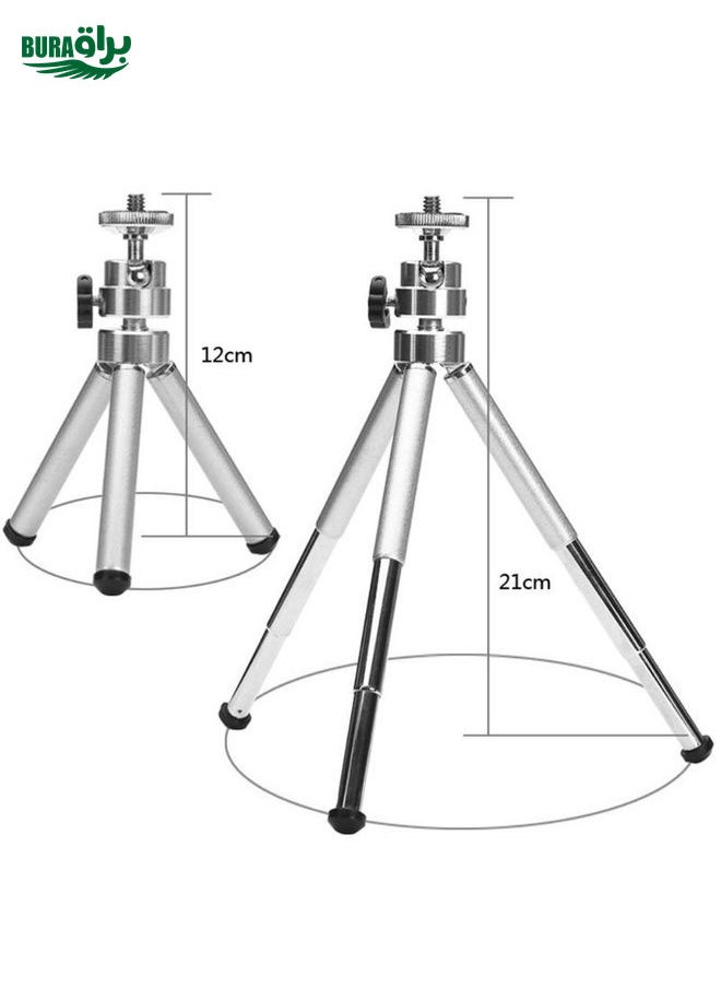 BURAQ - Mini Portable Telescopic Desktop Tripod DSLR Camera Table Tripod Stand Holder for GoPro Hero11 Black / HERO10 Black /9 Black /8 Black /7 /6 /5 /5 Session /4 Session /4 /3+ /3 /2 /1, DJI Osmo Action and Other Action Cameras - Image 1