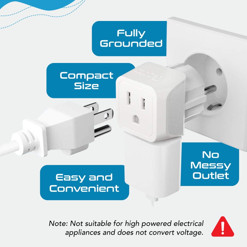 Ceptics Schuko Germany, France Plug Adapter, Dual Input - Ultra Compact Light Weight - Usa to Russia, South Korea Travel Adaptor Plug - Type E/F (3 Pack) - Image 5