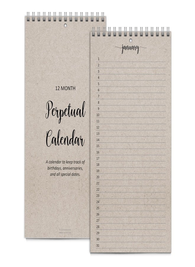 321 دن تقويم دائم من 321Done، منظم حائط لمدة 12 شهرًا - صنع في الولايات المتحدة الأمريكية، دفتر ملاحظات حلزوني بسيط بخط أنيق للتواريخ المهمة، والذكرى السنوية، وأعياد الميلاد، وتذكير بالأيام الخاصة - 5 × 10، لون بني فاتح - Image 1