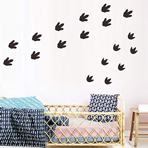 Bamsod Dinosaur Footprints Wall Stickers 32pcs Dinosaur Tracks Decor Baby Nursery Decals Removable Peel and Stick Vinyl Decals - Image 2