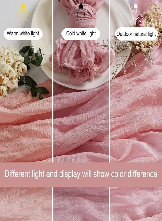 4Pcs Gauze Cheesecloth Napkins, 50 x 50cm Decorative Table Napkins, Boho Gauze Cheese Cloth Napkins Rustic Dinner Table Decor for Wedding, Reception, Dining Table Decorations, Birthday(Pink) - Image 3