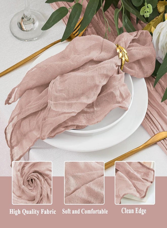 4Pcs Gauze Cheesecloth Napkins, 50 x 50cm Decorative Table Napkins, Boho Gauze Cheese Cloth Napkins Rustic Dinner Table Decor for Wedding, Reception, Dining Table Decorations, Birthday(Pink) - Image 4