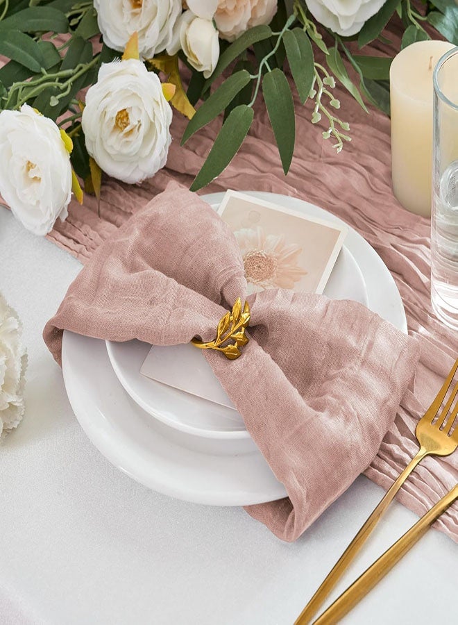 4Pcs Gauze Cheesecloth Napkins, 50 x 50cm Decorative Table Napkins, Boho Gauze Cheese Cloth Napkins Rustic Dinner Table Decor for Wedding, Reception, Dining Table Decorations, Birthday(Pink) - Image 5