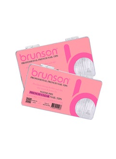 brunson False Acrylic Nail Tips Water Pipe French Clear 500 Pieces BCFWT500  - Image 1