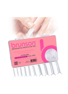 brunson False Acrylic Nail Tips Water Pipe French Clear 500 Pieces BCFWT500  - Image 2