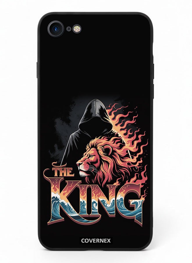 Covernex Apple iPhone 7 Protective Case Cover Printed Featuring The King Lion and Hooded Figure - Image 2