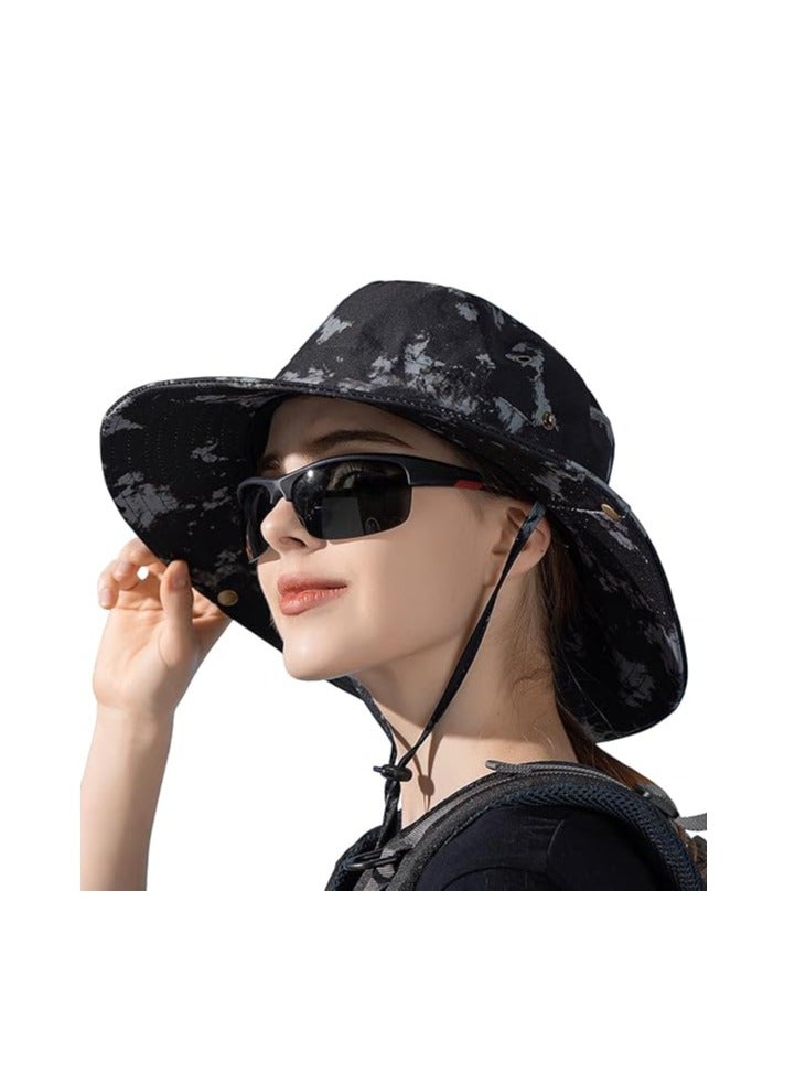 SYOSI Fishing Hat, UPF50+ Wide Brim Sun Hat for Men Women, UV Protection Hiking Beach Bucket Hats Summer Safari Hat, Adjustable Elastic Drawstring Design, Water-Resistant and Quick-Dry, for Hiking, Hunting - Image 1