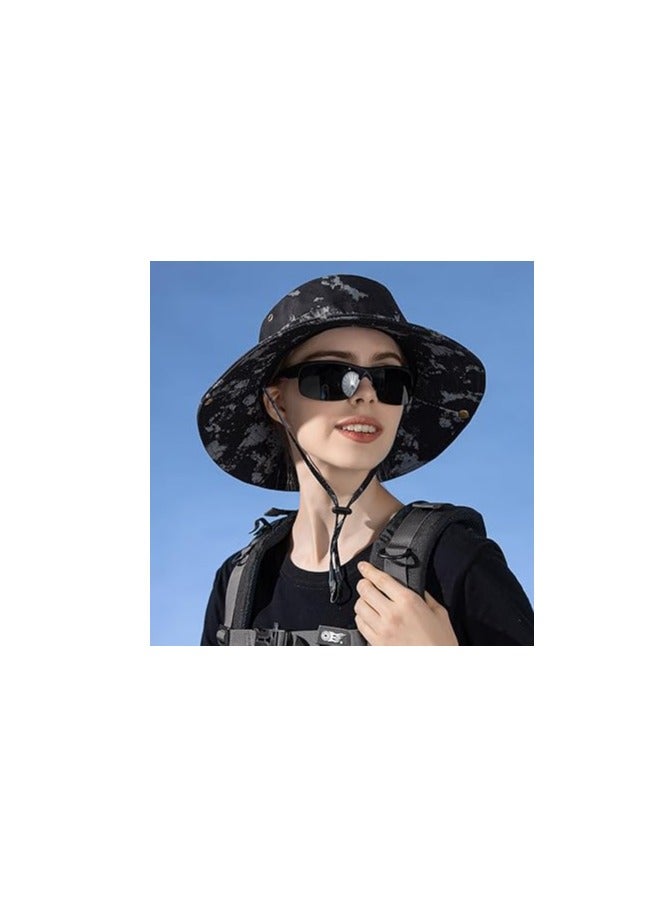 SYOSI Fishing Hat, UPF50+ Wide Brim Sun Hat for Men Women, UV Protection Hiking Beach Bucket Hats Summer Safari Hat, Adjustable Elastic Drawstring Design, Water-Resistant and Quick-Dry, for Hiking, Hunting - Image 2