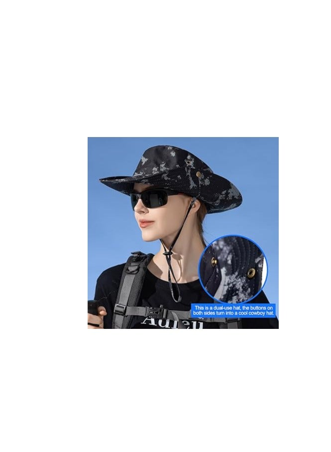 SYOSI Fishing Hat, UPF50+ Wide Brim Sun Hat for Men Women, UV Protection Hiking Beach Bucket Hats Summer Safari Hat, Adjustable Elastic Drawstring Design, Water-Resistant and Quick-Dry, for Hiking, Hunting - Image 3