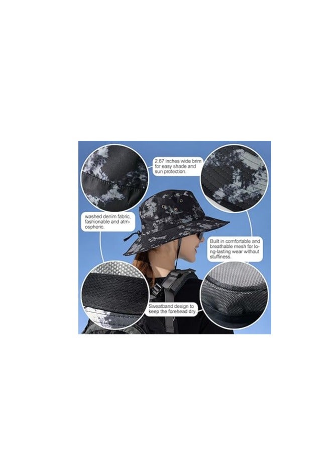 SYOSI Fishing Hat, UPF50+ Wide Brim Sun Hat for Men Women, UV Protection Hiking Beach Bucket Hats Summer Safari Hat, Adjustable Elastic Drawstring Design, Water-Resistant and Quick-Dry, for Hiking, Hunting - Image 5