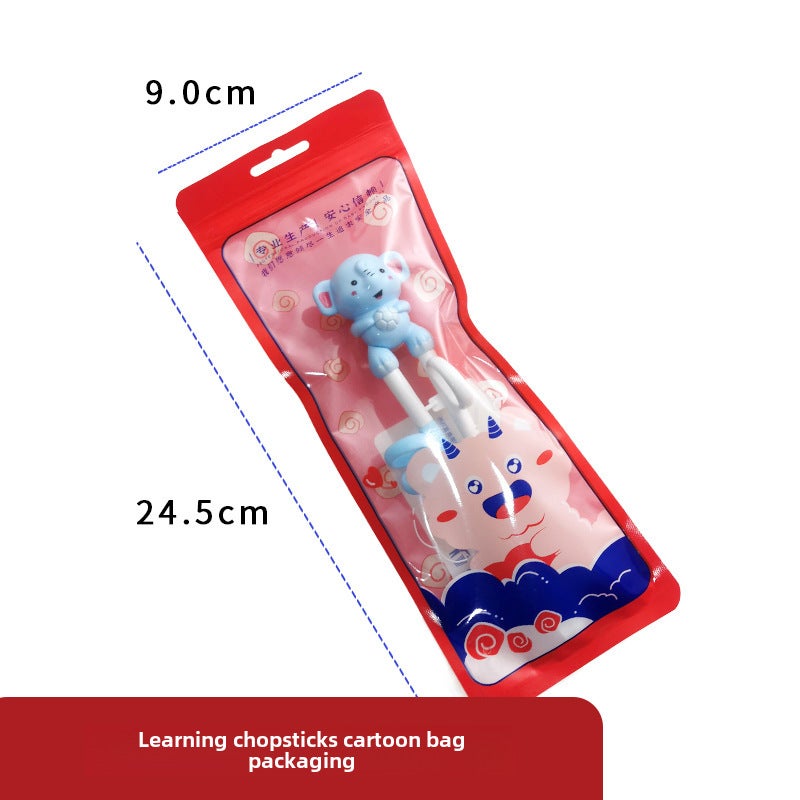Childrens Chopsticks Practice Chopsticks Small Tiger Training Chopsticks Childrens Assisted Learning Chopsticks Maternal and Infant SuppliesElephant baby learning chopsticks (cartoon bag) Elephant baby learning chopsticks (cartoon bag) 
