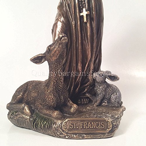 WU Saint Francis of Assisi Statue Sculpture (Cold Cast Bronze) - Image 4