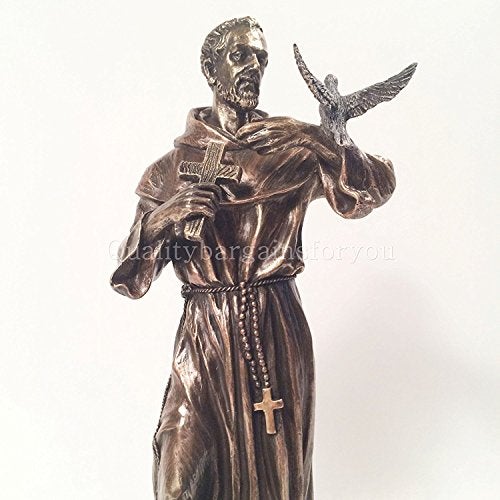 WU Saint Francis of Assisi Statue Sculpture (Cold Cast Bronze) - Image 2