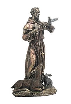 WU Saint Francis of Assisi Statue Sculpture (Cold Cast Bronze) - Image 1