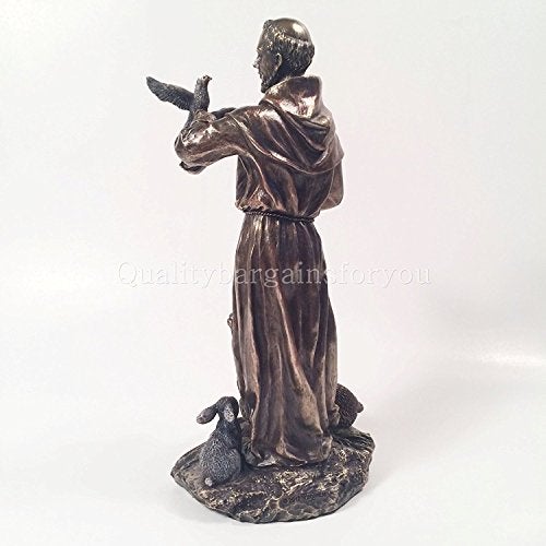WU Saint Francis of Assisi Statue Sculpture (Cold Cast Bronze) - Image 5