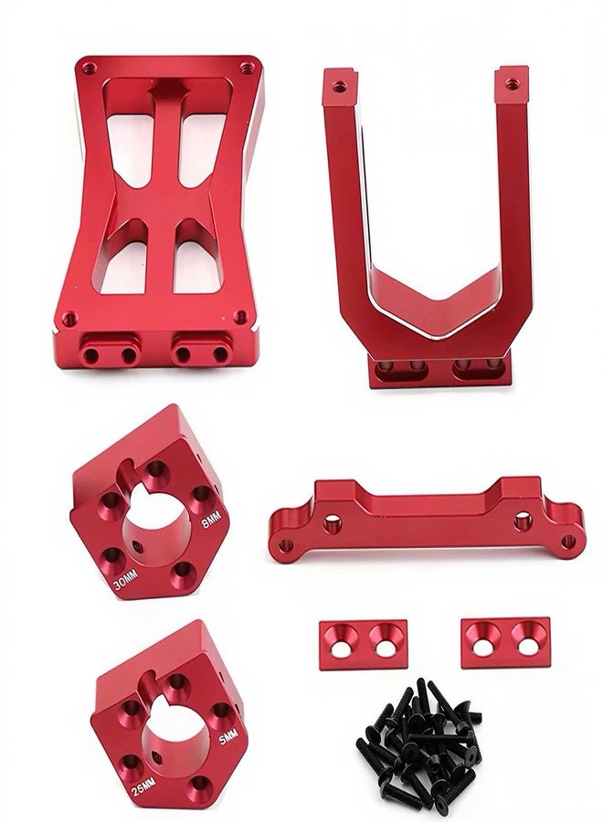 قطع غيار ترقية قاعدة محرك X-Maxx المصنوعة من الألومنيوم لسيارات التحكم عن بعد X-Maxx 6S 8S بمقياس 1/5 و XRT 8S بمقياس 1/6، بديل للرقم 7760 (أحمر) - Image 4