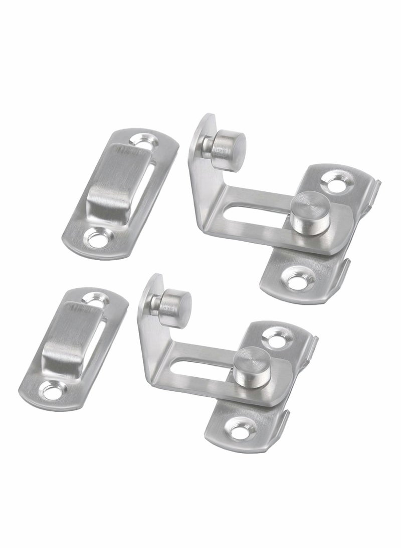 Cobest Stainless Steel Latch, 90 Degree Protect Privacy Security Barn Door Lock, Solid Stainless Steel Safety Gate Latches, 2 Pack (Large 90 Degrees Silver) - Image 3