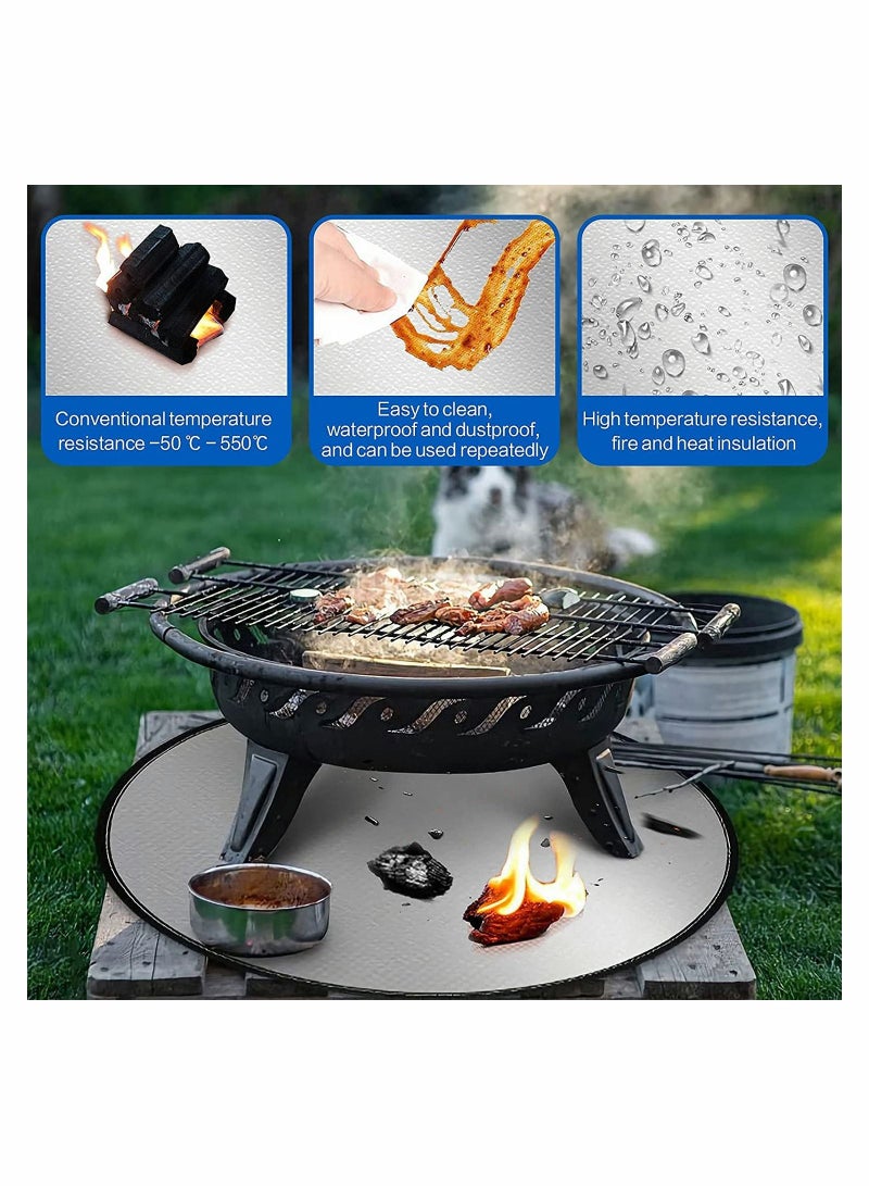 كاست ويف سجادة حفرة النار 24 بوصة ، سجادة حفرة دائرية مقاومة للحريق في الهواء الطلق - Image 4