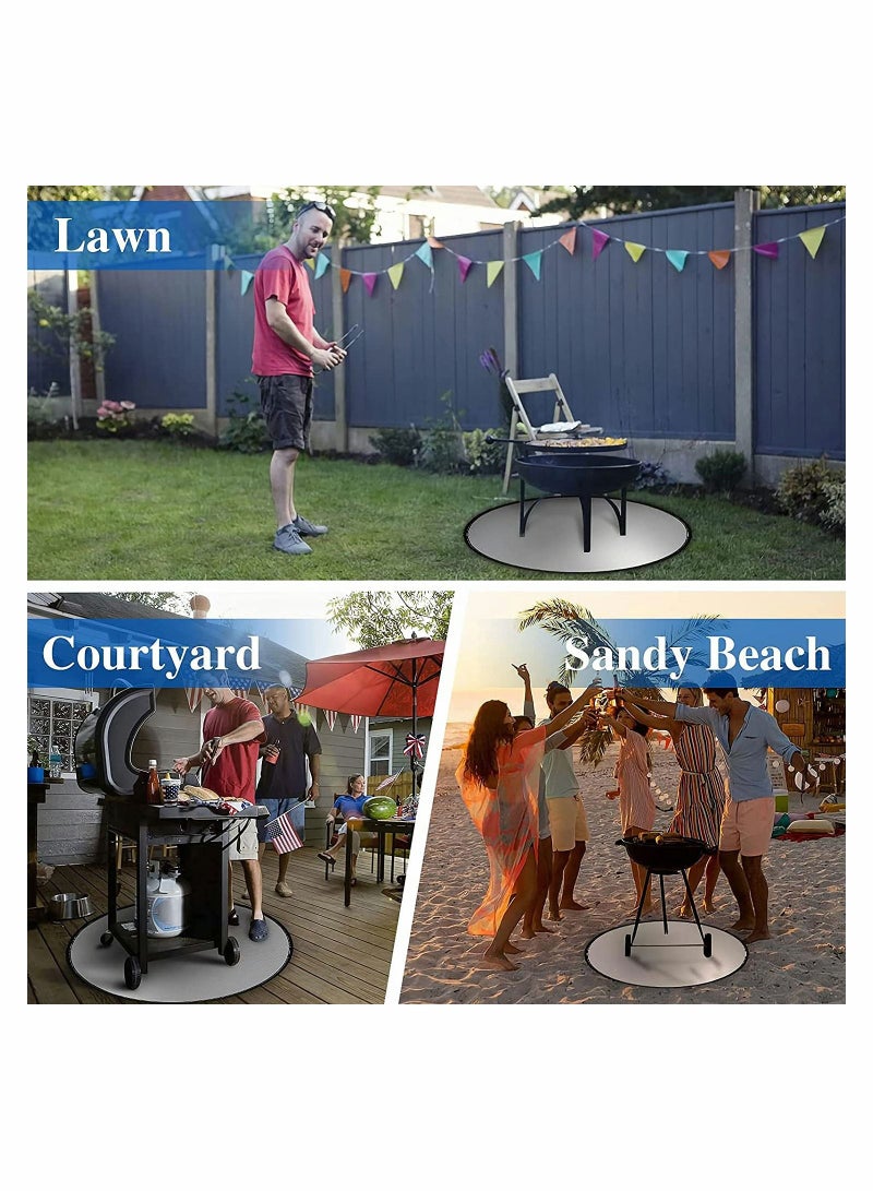 كاست ويف سجادة حفرة النار 24 بوصة ، سجادة حفرة دائرية مقاومة للحريق في الهواء الطلق - Image 5