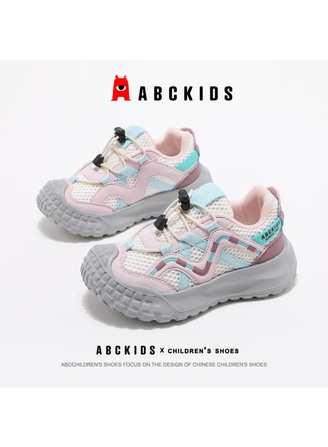 Abc Kids Children's Sports Shoes Autumn Winter Boys Girls Outdoor Mesh Running Shoes 3528 White/blue Pink Size 32 - Image 1