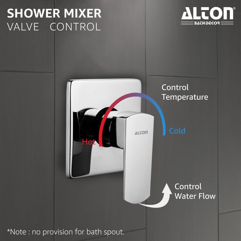 Alton نظام دش مخفي من البرونز ALTON QDR5552 مع رافعة واحدة و 2 مدخل و 1 مخرج صنبور دش حمام فضي - Image 5