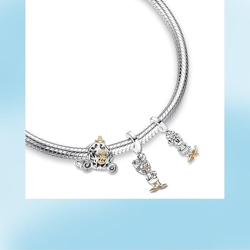 MGIUL 925 Sterling Silver Charms for Bracelets Necklaces Minnie-Mickey Safety Chain Stitch Winnie Bear Beads Baby Yoda Charm Dangle Pendants Cartoon Jewelry Gift for Women Girls, Cubic Zirconia - Image 5