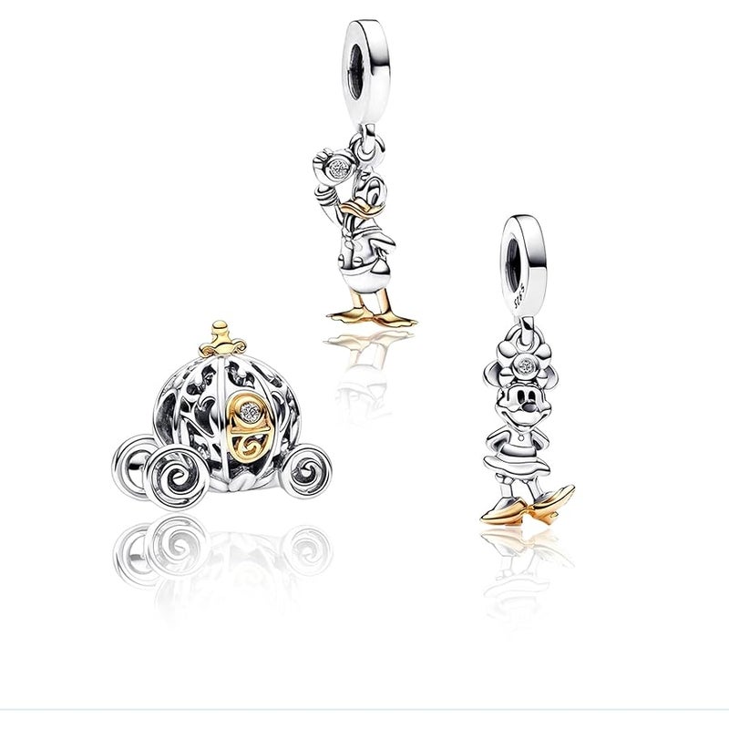MGIUL 925 Sterling Silver Charms for Bracelets Necklaces Minnie-Mickey Safety Chain Stitch Winnie Bear Beads Baby Yoda Charm Dangle Pendants Cartoon Jewelry Gift for Women Girls, Cubic Zirconia - Image 1