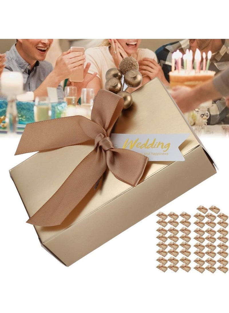 general Bow Candy Box, Glossy Gold Paper Gift Box, Wedding Bridal Shower Birthday Party Small Candy Packaging Boxes - Image 3