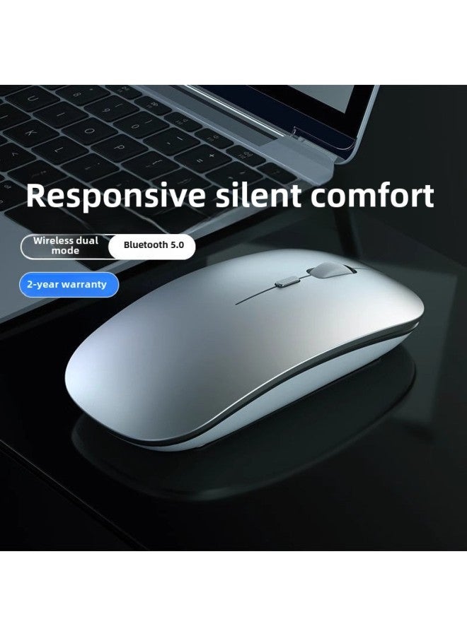 【mobile Phone Can Also Be Used】 Charging Wireless Mouse Office Laptop General Game Optional Bluetooth-Color:Bluetooth 5.2+2.4g Dual Template-silent Charging Version-space Silver - Image 5