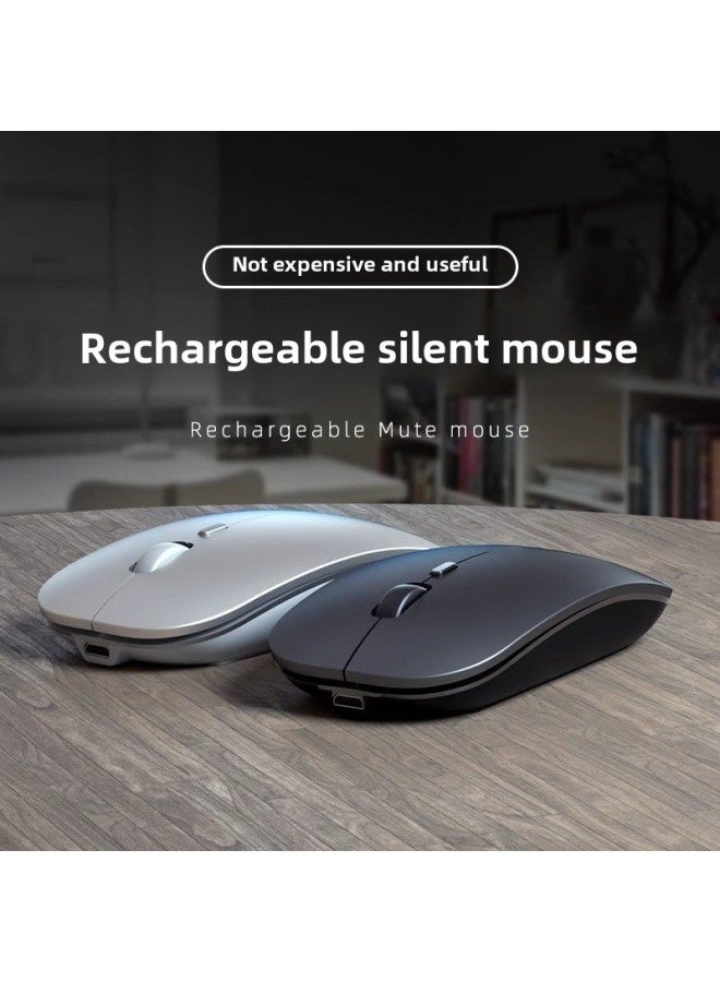 【mobile Phone Can Also Be Used】 Charging Wireless Mouse Office Laptop General Game Optional Bluetooth-Color:Bluetooth 5.2+2.4g Dual Template-silent Charging Version-space Silver - Image 2