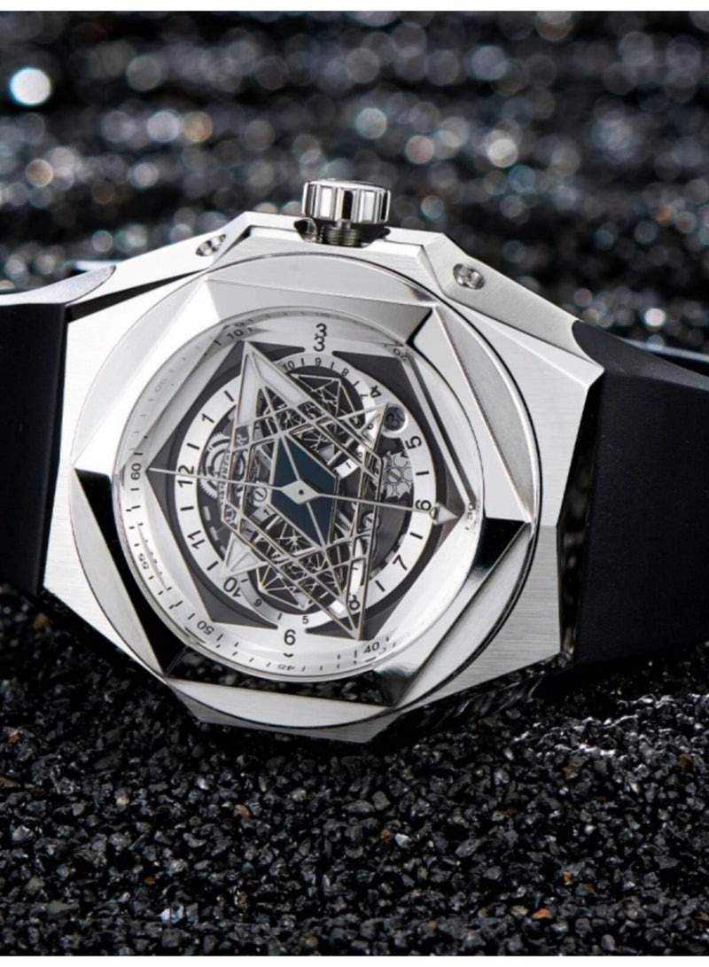 REEF TIGER fully automatic mechanical watch men's fashion trend waterproof night light large dial watch - Image 1